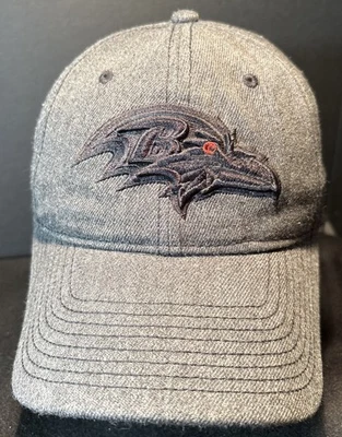 Baltimore Ravens NFL Pro Line Fanatics Charcoal Blackout Red Eye SnapBack Adjust - Image 1 of 4