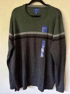 Apt 9 Men’s Seriously Soft Merino Wool Blend Crew Neck Sweater Size XXL Green - Picture 1 of 5