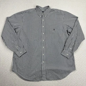 Ralph Lauren Button Down Hemd Herren Gr. 2XLT Schwarz Gestreift Langarm Freizeit - Bild 1 von 7
