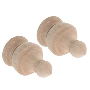  2 Pezzi Legno Massello Intagliato Capitelli Decorativi Finiture Legno Asta Tenda - Foto 1 di 12