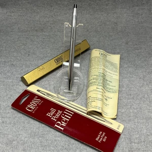 Cross Luxurious Chrome Century 3502 Pen, Blue Ink, Refill, Box 🇺🇸 NO ENGRAVING - Picture 1 of 18