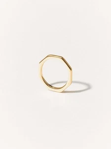 925 Sterling Silver Hexagon Ring  Minimalist Stackable Geometric Band - Picture 1 of 6
