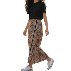 Maxi falda vintage para mujer Liz Claiborne talla 12 estampado cachemir imitación envoltura rayón - Imagen 1 de 8