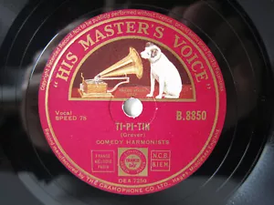 78rpm COMEDIAN HARMONISTS - Ti-Pi-Tin / Dwarfs' Yodel Song - HMV Schellackplatte - Bild 1 von 2
