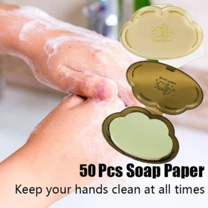50 Fogli Di Sapone Portatile Per Il Lavaggio Delle Mani Per Il Bagno Delle . - Bild 1 von 22