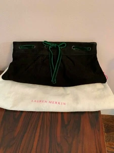 Neu ohne Karton Lauren Merkin Clutch schwarz Wildleder - Bild 1 von 7