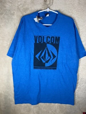 VOLCOM Casual T-Shirts Top Size XL Mens Blue Logo Short Sleeve - Image 1 of 4