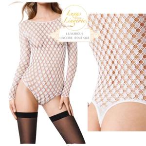 Athina String Body by Wolford XS Small White Transparent Mesh Design - Picture 1 of 2