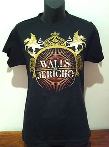 WALLS OF JERICHO Logo T-SHIRT NEW OFFICIAL MERCH SIZE Girls Fitted Medium RARE - Picture 1 of 1