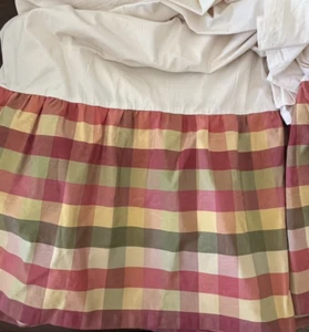 Vintage Rosenbaum SUMMERTON Kingsize-Bett Rock kariert Moiré 18,5" Tropfen - Bild 1 von 1