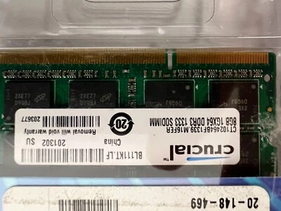 Crucial SO-DIMM 8GB DDR3 1333MHz CT102464BF1339 M16FER - Image 1 of 2