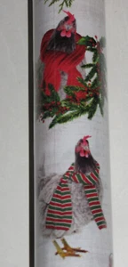 CHRISTMAS WRAPPING PAPER FARM CHICKENS POULTRY SANTA HAT LEGHORN SUSSEX RED ROLL - Picture 1 of 10