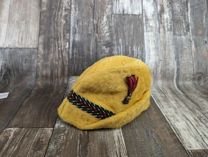 Sombrero Fedora Vintage Amarillo Con Pluma de Búho Prendedor Grande. Nuevo .Pp262 - Imagen 1 de 8