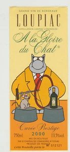 Geluck le chat etiquette de vin Loupiac 2000 cuvee prestige - Picture 1 of 1