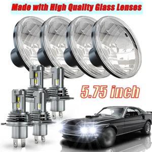 4PCs For Peterbilt 349 359 5.75" inch Round Headlights Sealed High Low Beam - Picture 1 of 18