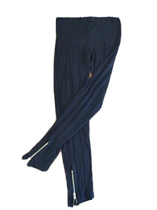F&F Black Leggings Zips At Leg Hems  U.K. 10-12   32”W 27”L T4133 - Picture 1 of 5