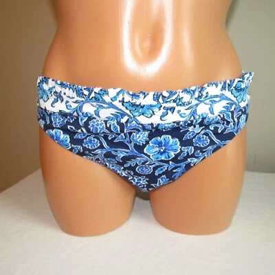 Tommy Bahama Woodblock Ruffle Rev Hipster Swim Bottom Mare Navy Multi XL NWT - Image 1 of 4