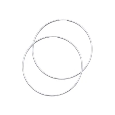 14K White Gold 1.5mm Hoop Earrings - Image 1 of 4