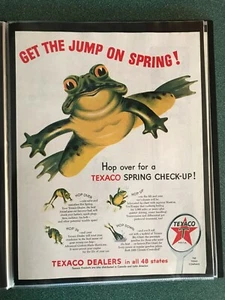 Anuncio de gasolina de Texaco de 1954 de Jumping Frogs - Imagen 1 de 1