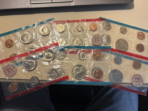 (3) 1972 P + D US Mint Sets - 11 Coin sets in OGP - 33 BU Coins Total Cover