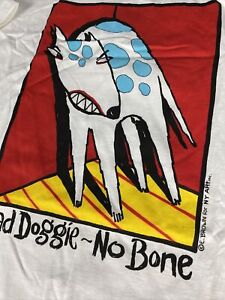 E Brown NY Art Inc New York City Bad Doggie No Bone XL Single Stitch