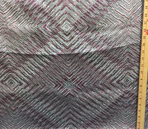 Fabric Upholstery Ripple Design Purple Red & Silver Textured Woven Bonus Piece - Picture 1 of 3