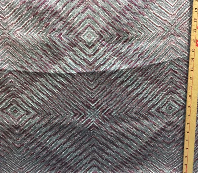 Fabric Upholstery Ripple Design Purple Red & Silver Textured Woven Bonus Piece - Image 1 of 3