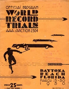 Original Official Program 1930 World Record Speed Trials Daytona Beach Rare - Picture 1 of 9