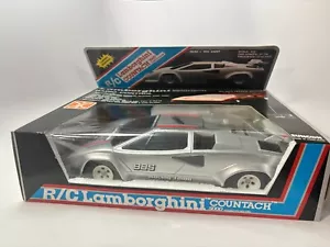 NEU Vintage Lamborghini Countach 5000 QV RC Auto Suncon Radio Controlled Shack Silber - Bild 1 von 7