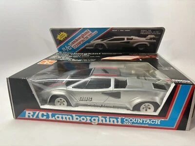 NEU Vintage Lamborghini Countach 5000 QV RC Auto Suncon Radio Controlled Shack Silber - Bild 1 von 4