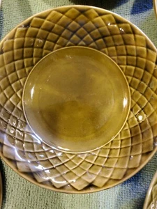 Enoch Wedgwood Tunstall Ltd Goldmedaillon olivgrün 5" Schalen - Bild 1 von 5