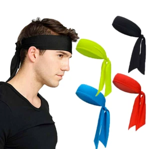 Head Tie Hair Band Sports Headband Ninja Bandana Wrap Sweatband for Men Women - Picture 1 of 16