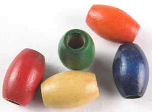 Vintage Multicolored Wood Beads 82 pcs. - Picture 1 of 5