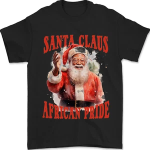Schwarz Weihnachtsmann African Pride Weihnachten Herren 100% Baumwolle - Bild 1 von 14