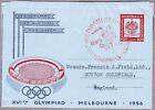 AUSTRALIA 1956 OLYMPIAD AEROGRAMME SPECIAL OLYMPIC PHILATELIC EXHIBITION CANCEL 