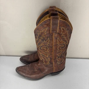 Justin Botas Mujer 7 Marrón Cuero Vaquero Western Cosido De Colección Rodeo 4562 Mármol - Imagen 1 de 10