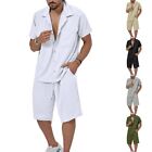 Trendy Men's 2-Piece Solid Color Short Sleeve Workout Suit Set T-