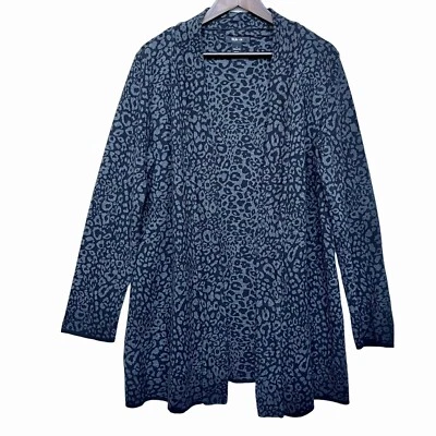 Cardigã suéter feminino Style & Co frente aberta tamanho G cinza preto 100% algodão - Imagem 1 de 4