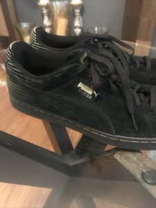 puma suede black gold