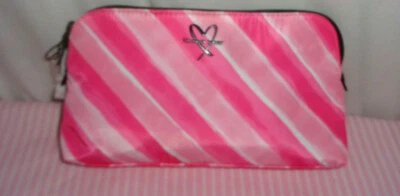 Victoria's Secret Cosméticos Bolsa Maquillaje Bolsa Rayas Rosa Pequeño Nuevo Con Etiquetas Foto 1 de 3