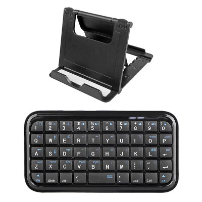 Bluetooth Keyboard Fold Desk Stand Smartphone Tablet Mini Keyapd Rechargeable - Image 1 of 4