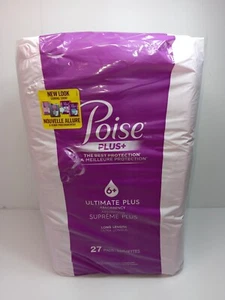 Poise Plus Pads 6+ Ultimate Absorbency Durante la notte 27 pezzi - Foto 1 di 1