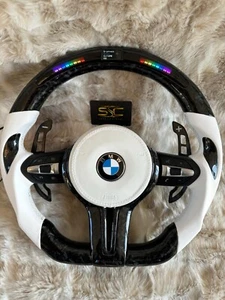 Volante LED forgiato in carbonio BMW, qualità premium, serie 1,2,3,4,M1,M2,M3,M4 - Foto 1 di 10