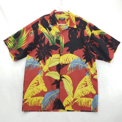 Koman 运动衬衫男式 XL 夏威夷花卉热带纽扣 — 第 1/4 张图片