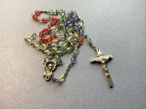 Vintage Catholic Religious 19” Multi Color Rosary Beads. #331 - Picture 1 of 6