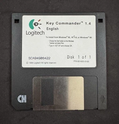 Vintage 1999 Logitech Key Commander 1.4 English Floppy Disk - Image 1 of 2