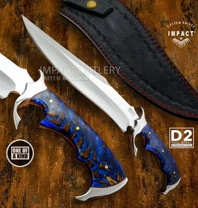 Model # 5849 Custom Full Tang Bowie Knife Hand Made By Impact Cutlery | D2 - Picture 1 of 11
