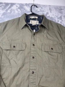 Camisa LL Bean Hurricane Verde Para Hombre Grande Franela Forrada Abotonada Lona Chamarra - Imagen 1 de 8