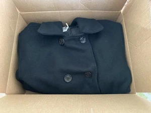 Vintage, The Sportsman’s Guide, Pea Coat, Black Wool, Men’s Size 44, Used. - Picture 1 of 10
