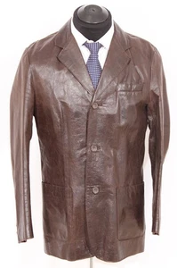 ANDREA PALOMBINI Italienische Leder Herren Designer Jacke Blazer Sport Mantel Gr. 38 - Bild 1 von 5